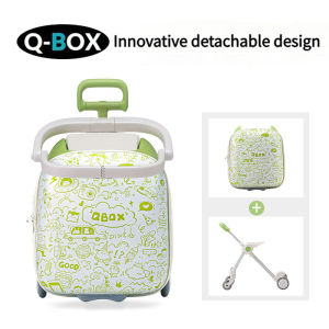 【SG Local Seller】QBOX Kids Luggage 20inch Kids Luggage Foldable Trolley Baby Hard Case Travel Luggage
