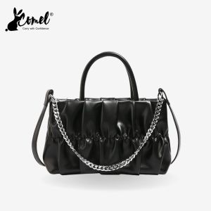 COMEL FASHION CURTAIN Pu Leather Women Chain Dinner Bag Sling Bag with Long Strap 6268Ship Within 24Hours
