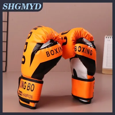 SHGMYD Kids 6oz Professional Boxing Training Sparring Gloves PU Leather Kids Breathable Muay Thai Punching Karate Training Gloves