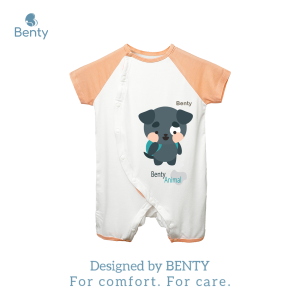 Bộ body cộc cài lệch in hình gấu BENTY BT018 chất mềm mịn mát bodysuit cho bé dễ thương