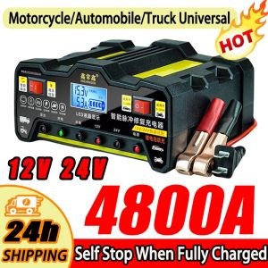 【5800A】 Car Battery Charger 4500a 12v/24v Fast Pulse Power Chargers Full Automatic Intelligent Repair Lead Acid Battery Universal Repair Type With Digital Lcd Display For Automatic Motorcycle Electric