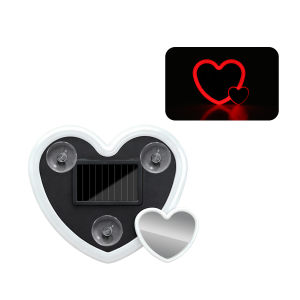 Solar Powered Car Neon Light Wireless Cute Heart Shaped Led Ambient Light Suction Cup USB Rechargeable Atmosphere Breathing Lamp