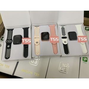 【3 in 1】T55 Promax Smart Watch + Earphone + 2Straps Smart Watch Custom Wallpaper Bluetooth Call Heart Rate IP67 Waterproof Sport Watch For android IOS