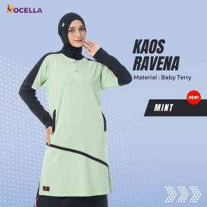 Setelan Baju Olahraga Wanita Muslimah Setelan Rocella Celana Terreva dan Kaos Ravena Bahan Baby Terry Tunik Senam Yoga Murah Grosir