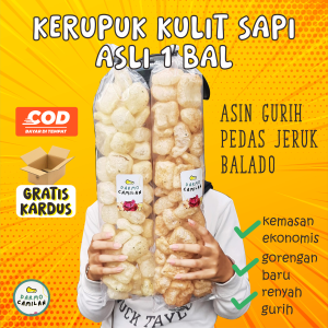 Kerupuk Kulit Sapi Rambak Dorokdok 1 Bal Krukul Jangek Pedas Gurih - DARMO CAMILAN