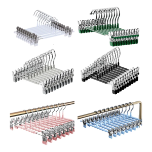 Durable Rusts Proof Multiple Use Adjustable Clothes Hangers Scratch Resistant Clips For Scarves Trousers Storage