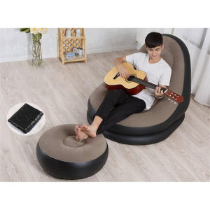 Bộ Ghế Lười Tựa Lưng Bơm Hơi SHKAT01. Kiểu Dáng Hàn Quốc Bọc Nhung Mềm Mại-Mẫu Hiện Đại -BẢO HÀNH 1-1 HAKATASHOP