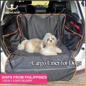 Lovinland Pet Black Cargo Liner for Dogs Waterproof Car Trunk Cover with Side & Bumper Flap Protector Thickened Oxford Vehicle Pet Trunk Liner Non-Slip for SUV