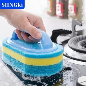 [COD] 🔥🔥🔥SHNGki Dày Làm sạch bàn chải với xử lý nhà bếp miếng bọt biển lau phòng tắm gạch bồn tắm làm sạch miếng bọt biển nhà loại bỏ vết bẩn công cụ làm sạch
