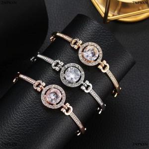[COD] ZNPNXN Light Luxury Sparkling Adjustable Zircon Bracelets High Quality Fashion All-match Bangle For Women Wedding Jewelry Birthday Gift