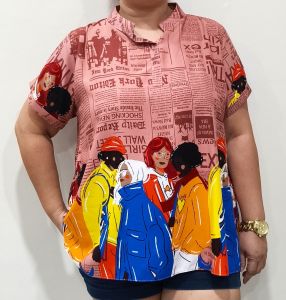 Chinese Collar Blouse for Plus Size XL to 3XL