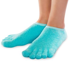 5-Toe Gel Lined Foot Moisturizing Socks by Natra – Aloe & Shea Infused Fuzzy Hydrating Socks - Soft Feet Moisturizer Spa & Pedi Socks for Dry Cracked Heels Calluses - Size: XX-Small