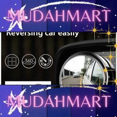 2 Pcs wide angle car reversing rearview auxiliary mirror blind spot mirrors SB 汽车后视镜小圆镜高清盲点镜360度无边框大视野倒车辅助镜广角镜