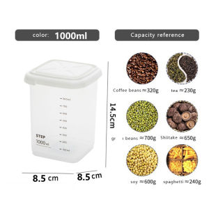 Kitchen Food Storage Container Box Tank Airtight Plastic Containers Sealed Cans For Coarse Cereals Grains AD Food Canister Keep Fresh 240/650/1000/1800/2200ML