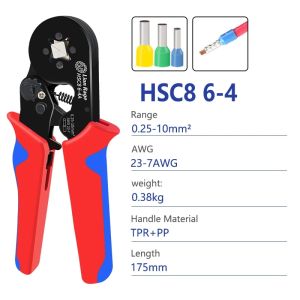 [COD+Manila Stock] Crimping Tool HSC8 6-4A Wire Stripper Crimp Connector Crimper 0.25-10mm Ferrule Pliers / 1250pcs Terminals