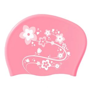 BLACKON Elastic Flower Swim Headgear Thicken Design Soft Snorkeling Cap Swim Head Hood Solid Color Floral Diving Hat Women