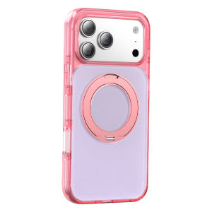Colorful Clear Magnetic Phone Case For iPhone 17 16 15 14 13 12 Pro Max 14 15 16 Plus 17 air 360 Rotatable Ring Kickstand Air Cushion Shockproof Anti Drop Candy Color Protective Cover