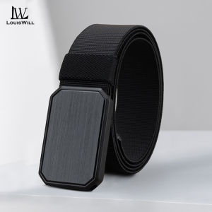 LouisWill Men’s Belt Magnetic Buckle Belt Nylon Leisure Belt Stylish Belt Fashion Waistband Youth Sports Pant Belt Stylish Simple Nice Waistband Durable Belt