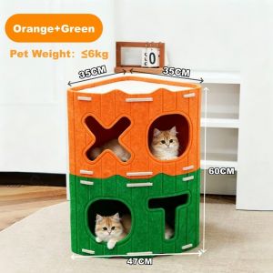 Cat Scratcher with Ball Toy Foldable Felt Triangle Cat Scratch Pad Furniture Protector Kitten Toys