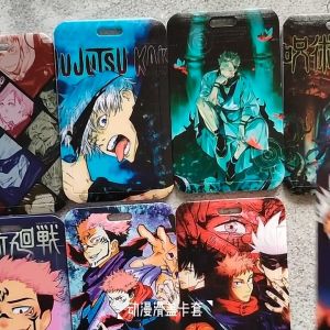 【𝗥𝗲𝗮𝗱𝘆 𝗦𝘁𝗼𝗰𝗸】Jujutsu Kaisen Anime Yuji Itadori Card Holder Portable School Office ID Badge Holder Telescopic Lanyard