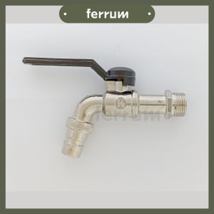 [ FERRUM ] Keran Air Kran Tembok Taman Gagang Hitam Ukuran 1/2" Inch