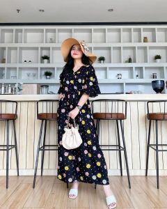 (COD) Daster Kimono kareen Tali Kanan Kiri Busui / Daster Kimono Kekinian Model Terbaru/ Dress kimono/ Gea Colektion