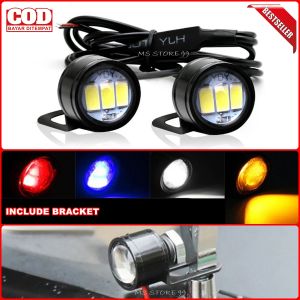Lampu Mata Elang Strobo 3 LED MERAH Isi 2pcs Kedap Kedip Termasuk Bracket Bisa Untuk Motor Mobil MSV