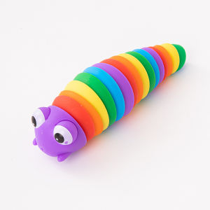 DREAMToy Mainan Fidget Slug Ulat dan Siput Fidget Slug Toys Mainan Ulat rainbow