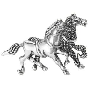 Elegant Two Horse Design Brooch Gold/Silver Metal For Equestrian Lapel Pin Versatile Occasions Accessory