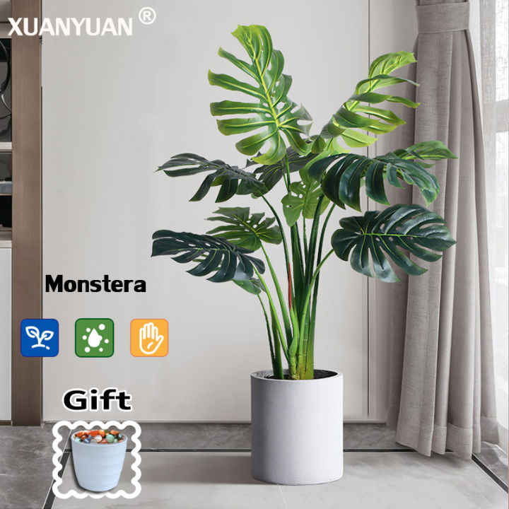 【Send flower pots】Artificial Plants big size 18 leaves 85cm/24 leaves