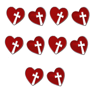 10PCS Crossed Heart Enamel Pin Pin First Aid Symbol Pin for Various Craft Project Making and Decorative Accessory