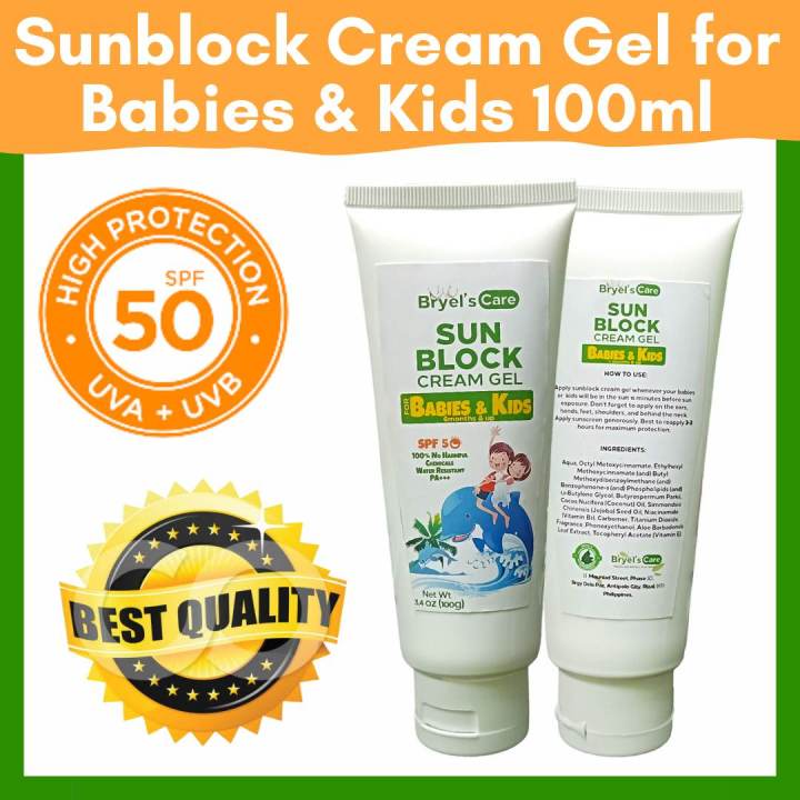 ☀️ SUNBLOCK CREAM GEL FOR BABIES AND KIDS SPF 50 100% NATURAL