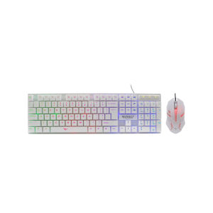 Alcatroz Xcraft XC1000 Wired Gaming Keyboard and Mouse Combo Set -Black/White