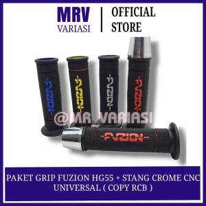 Promo paket Handgrip motor variasi FUZION HG55 copy RCB plus stang crome cnc grip motor kualitas terjamin