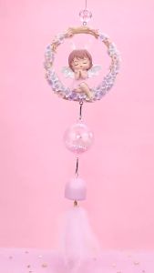 FFBH Resin Dream Angel Wind Bell Cartoon Wind Chime Cute Girl Bedroom Room Hanging Pendant Kid Birthday Gift Garden Home Decoration Z4K2H