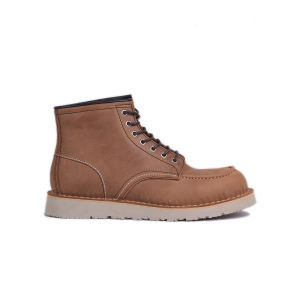 Lennox Tan - Sepatu Kulit Pria Moc Toe Boots