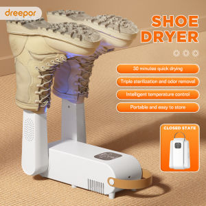 Dreepor Electric Shoe Dryer for Household Deodorize Shoe Dryer BLUE Light Timing Drying Shoe Machine Baking Shoe Sterilization Deodorant Heater Dehumidification Fast Heat