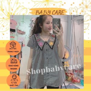 [SIÊU XINH M200] ÁO BẦU CHẤT THÔ MỀM CỔ SƠ MI THÊU XINH XẮN- ÁO RẺ KIỂU DÁNG TRẺ TRUNG- ÁO CÔNG SỞ XÌ TIN CHO MẸ BẦU