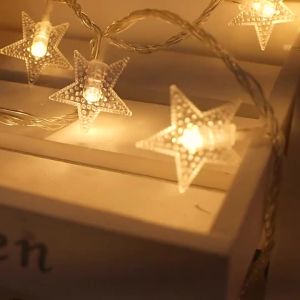 SXH  Solar Outdoor Lights Waterproof Garden Balcony Patio Courtyard Holiday Decoration Hanging Tree Small Colorful Lights Starry Sky String Lights