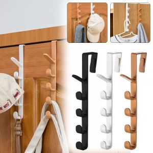 INVADER Wall-mounted Door Hanger Hooks 5 Hooks Traceless Hanging Rack Durable Door Hooks for Clothes Bag Caps Purse