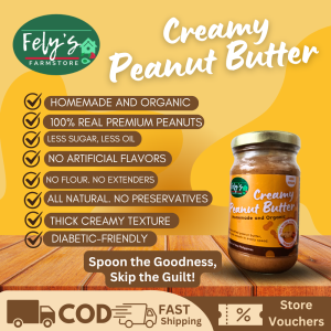 FELYS FARMSTORE Peanut Butter 8 Oz (237mL) Real Peanuts Less Sugar Diabetic-Friendly Less Oil