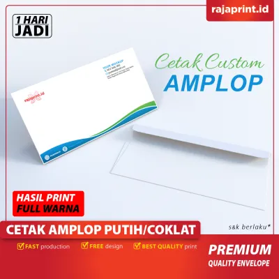 CETAK AMPLOP KOP SURAT PRINT WARNA-AMPLOP WARNA PUTIH DAN COKLAT-HVS