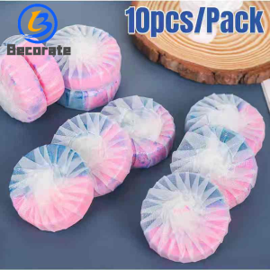 BECORATE 10pcs/pack Bleach Toilet Bowl Stain Remover Tab Tablets Flush Deodorize Toilet