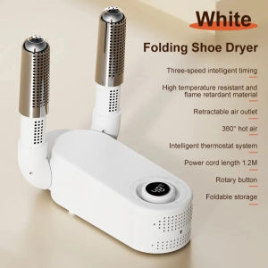 4-Head Shoe Dryer UV Sterilization Shoe Dryer with Timer 90° Foldable Deodorize Multi-Function Shoe Dryer 30S Heating Fast Drying Sterilization Dehumidification 360° All-round Heat