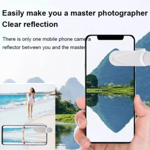 摄影大师这样炼成手机倒影拍摄器 Sky Mirror Phone Photography Clip With Bluetooth Remote Perfect For Reflection Shots Travel Outdoor Vlog Accessory Travel Photography Gadget Instagram Photo Tool Water Reflection Shots 360° Rotation Adjustable Wireless