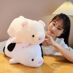 JOJO CASTLE 30/40cm Lovely Pig Plush Toy Lying Cartoon Piggy Stuffed Doll Soft Animal Baby Sleeping Pillow Comforting Birthday Gift for Kids
