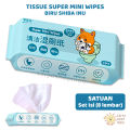 TAIYO Tissue SATUAN Super Mini Wet Wipes Baby Clean Tisu Basah Kecil Bayi Anak Bersih Travel Toilet. 