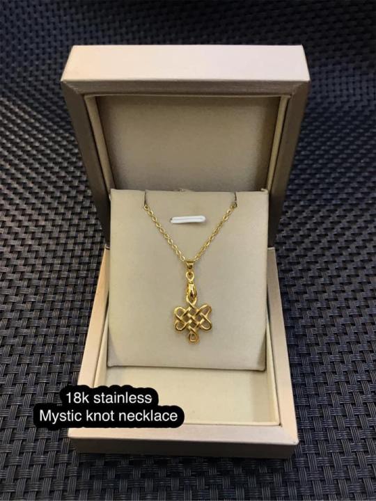 18k stainless mystic knot necklace Swarovski Crystal Necklace