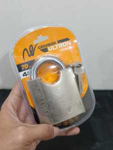 Gembok Pagar Besar Anti Karat ULTRON WGU-70/WGU-60 Warna Perak untuk Keamanan Rumah