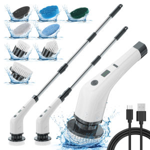 HOMEAPPLIANCESOLUTIONS Handheld wireless electric cleaning brush 9 in 1 multi-functional 360 ° rotating electric washing brush Kitchen bathroom floor wireless retractable electric floor brush Large battery capacity